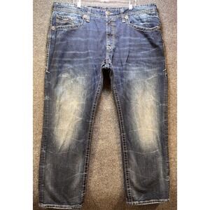 Rivet De Cru Mens Jeans Andrew Relaxed Straight Fit 44x32 Distressed Street Wear